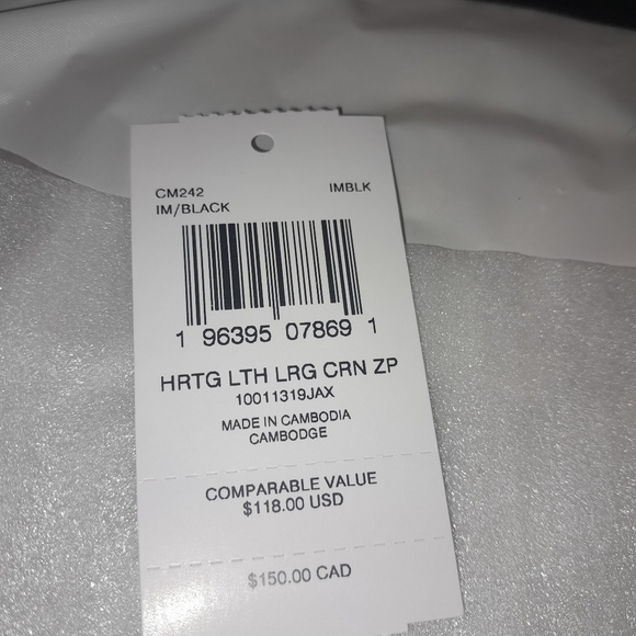 New COACH Large 7" Black Leather Heritage Wristlet (Holds Most Phones) NWT - Picture 3 of 8